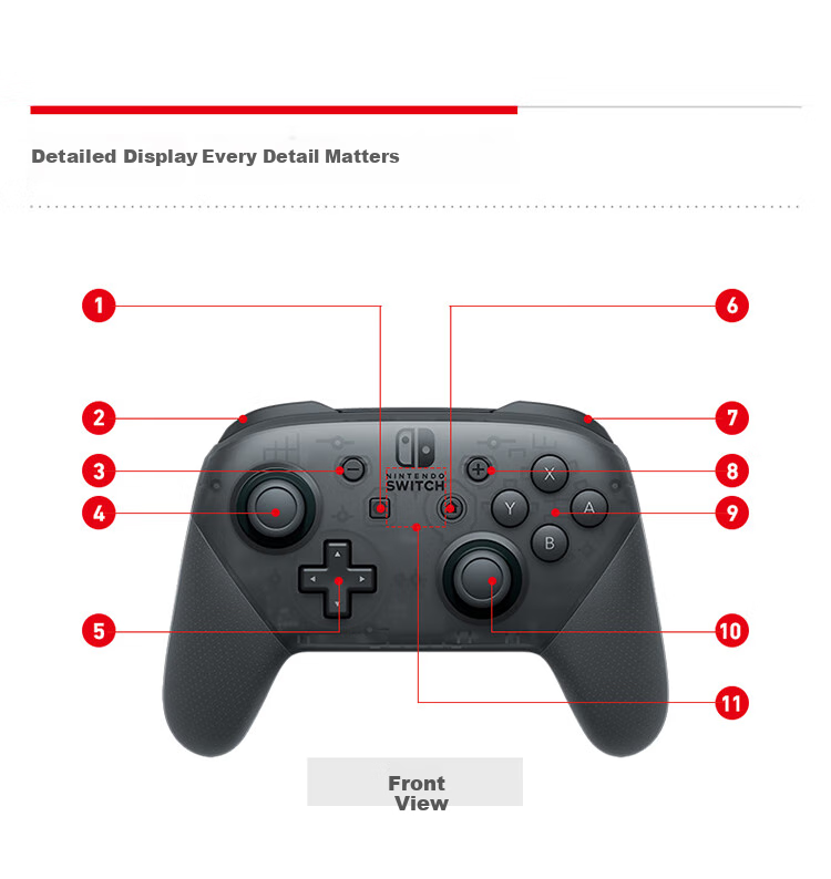 Nintendo Switch Pro Controller First Generation OLED Long-Lasting Gamepad Hong Kong Version, Metroid Prime 2 Limited Edition Controller, Switch Accessories, Bluetooth