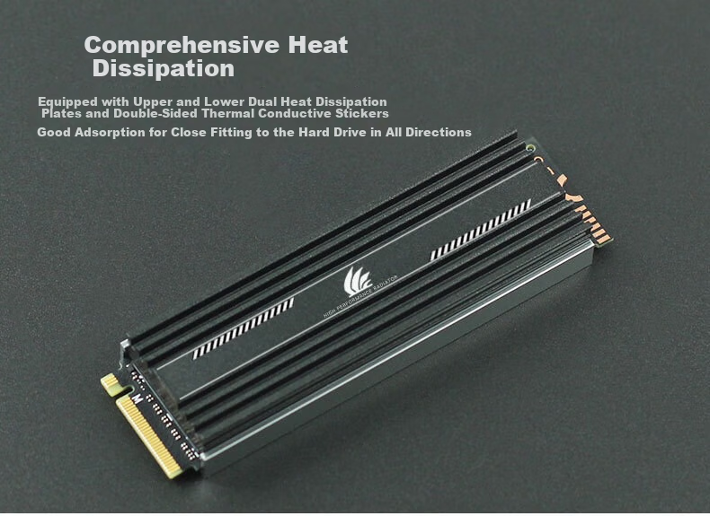 Охладитель для M.2 NVMe SSD LinkStone, алюминиевый радиатор с двойным охлаждением, 7 мм, Kuoling007
