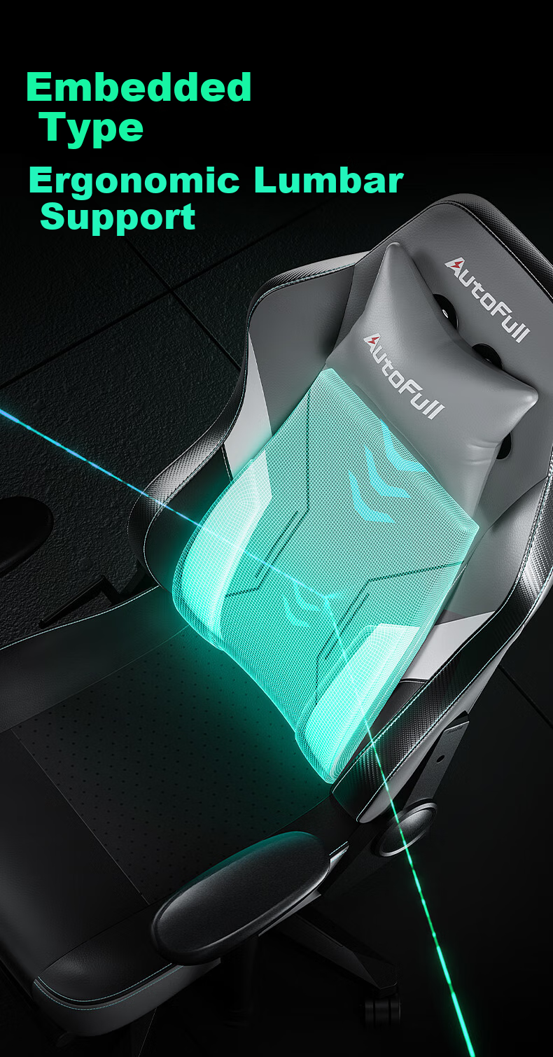 Игровое кресло AutoFull C3 Titanium, эргономичное, компьютерное, офисное, биомеханическое, с поддержкой, 160 градусов, кожа, черный