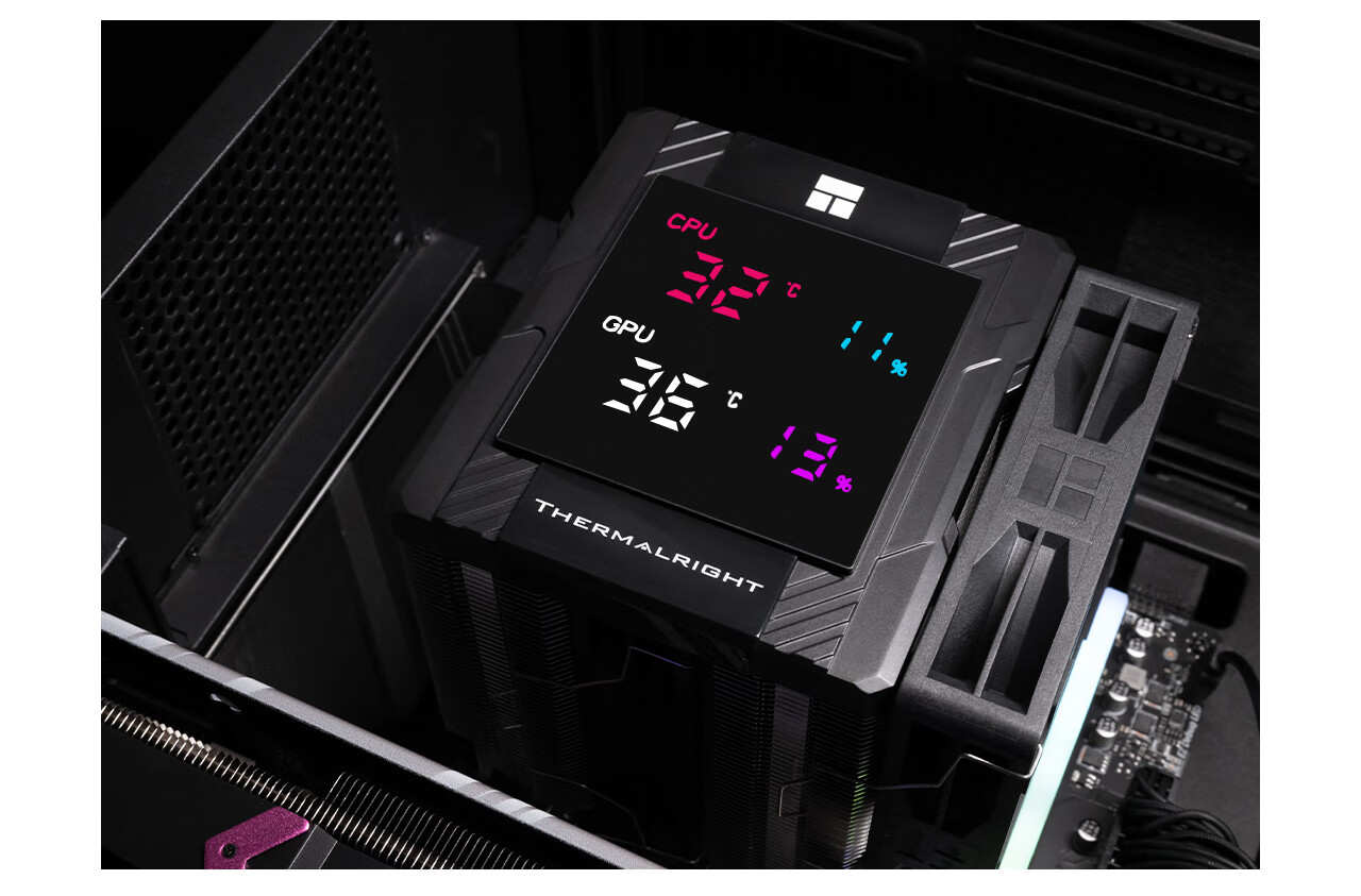 Воздушный кулер для процессора Thermalright Peerless Assassin 120 Digital BLACK, 6 тепловых трубок, с цифровым дисплеем, PA120 Digital BLACK