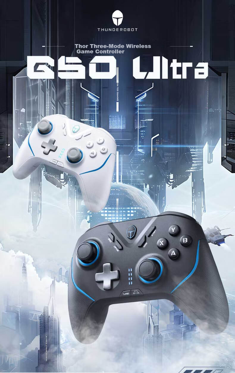 Беспроводной игровой контроллер ThundeRobot G50 Ultra, виброотдача триггеров, стиль Xbox, джойстик TMR, триггеры Холла, Bluetooth, гироскоп, ПК, черный