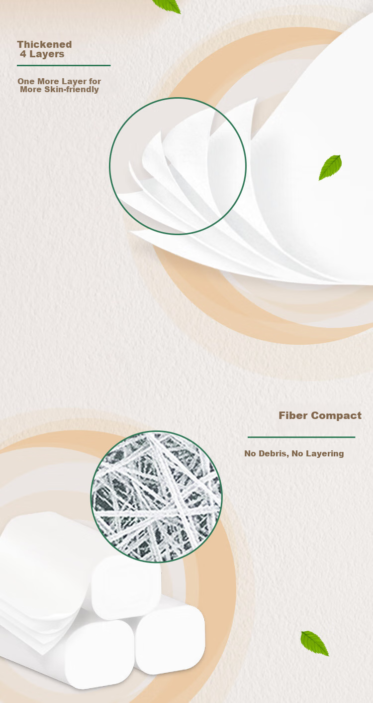 APP [Li Yunrui's Choice] Coreless Toilet Paper, Natural Wood Pure Product, 4-Ply, 70g*30 Rolls, Bathroom Tissue (10 Rolls*3 Packs)