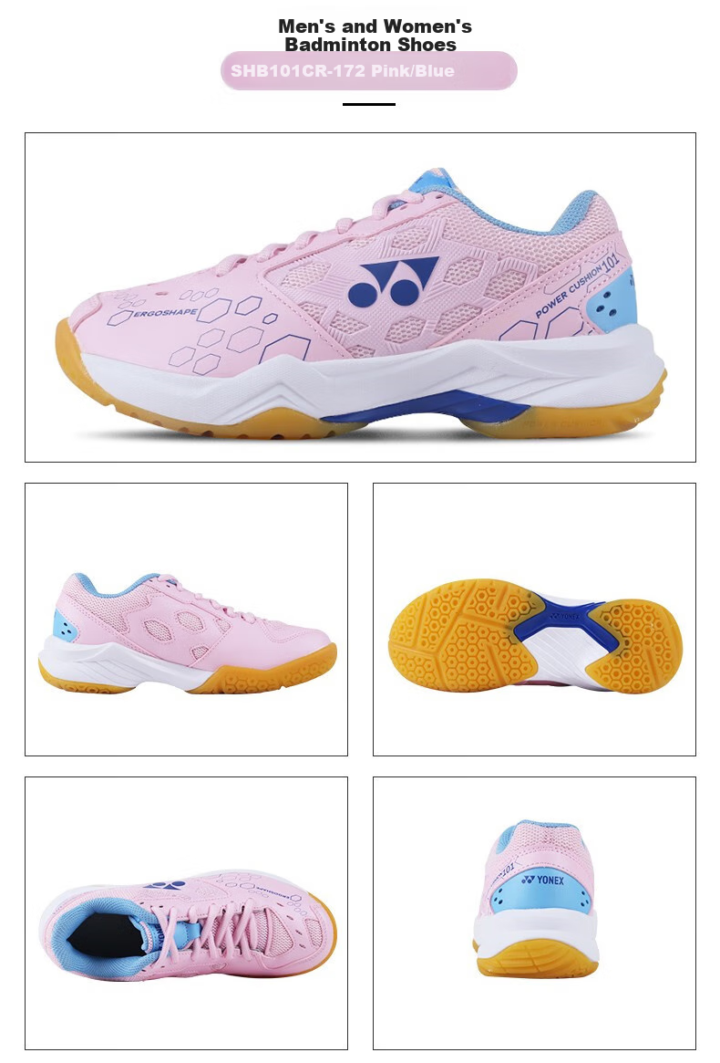 Кроссовки для бадминтона YONEX SHB101CR, мужские и женские, дышащие, амортизирующие, унисекс, белые с мятным, размер 37