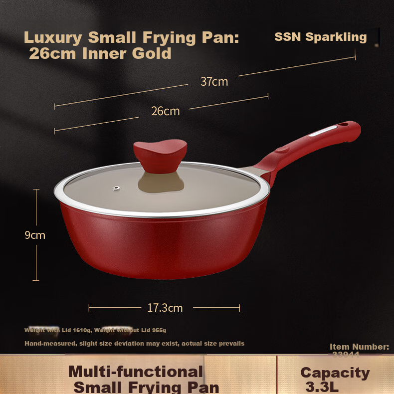 Сковорода SSN Titanium Non-Stick Wok, глубокая, с титановым антипригарным покрытием, подходит для индукционных и газовых плит, кухонная утварь, 26 см