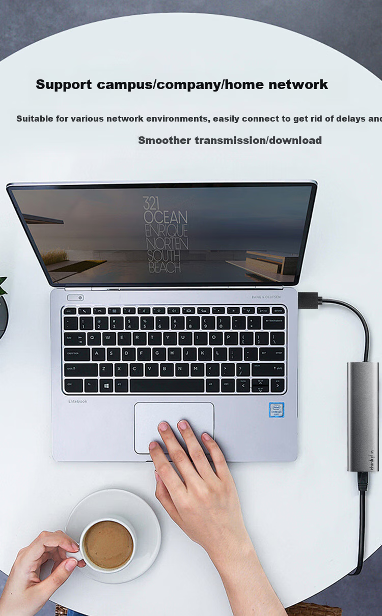 Адаптер-конвертер Lenovo ThinkPad USB в Ethernet RJ45 Gigabit, сетевой порт, USB-хаб, разветвитель, док-станция для ноутбука, удлинительный кабель LRA3