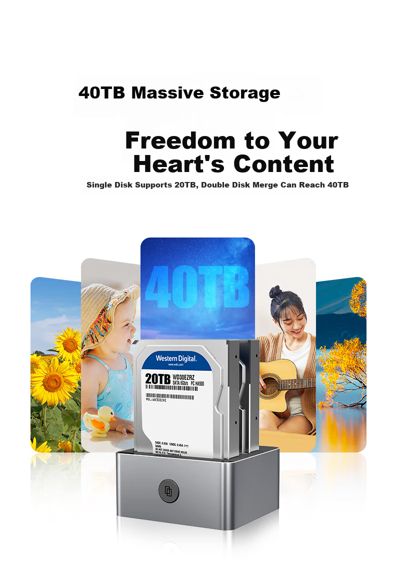 Внешний корпус для жестких дисков UNITEK Y-3026SL, USB 3.0, для HDD/SSD 2.5/3.5 дюйма, серебристый