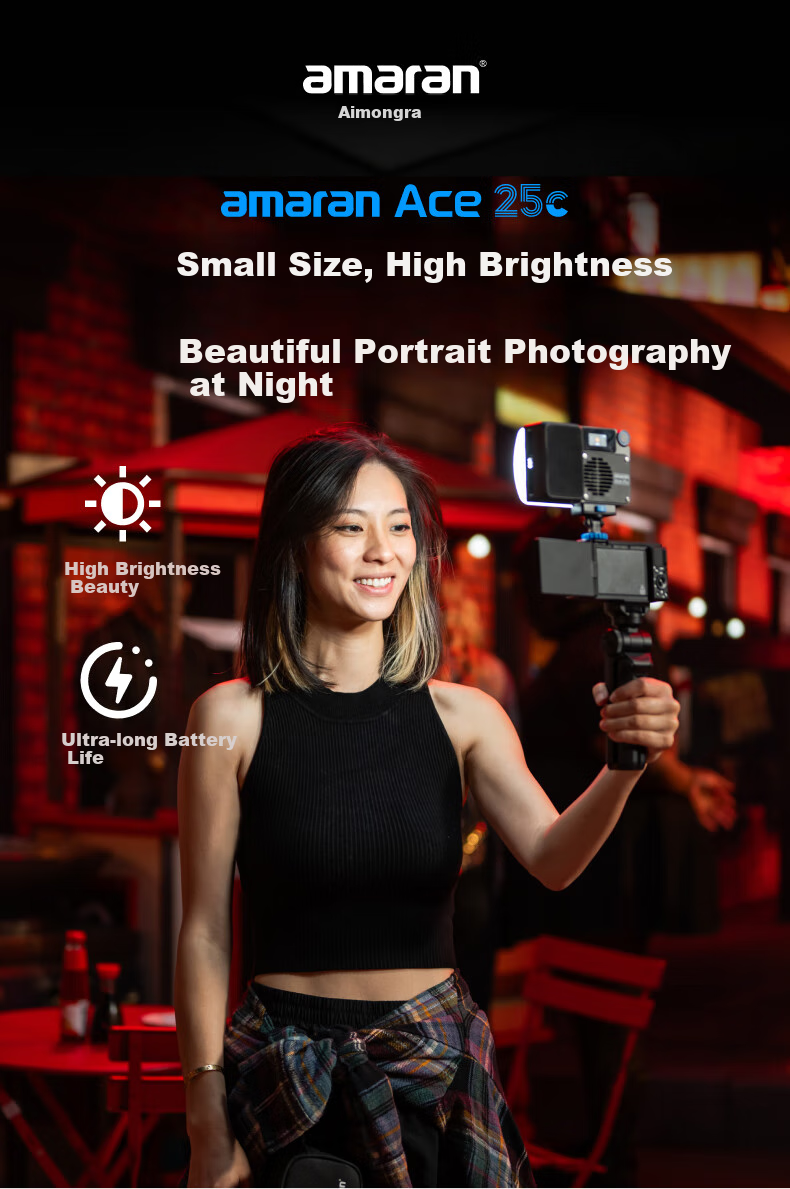 Светодиодный осветитель Aputure Amaran Ace 25c, полноцветный, 25 Вт, ручной портативный