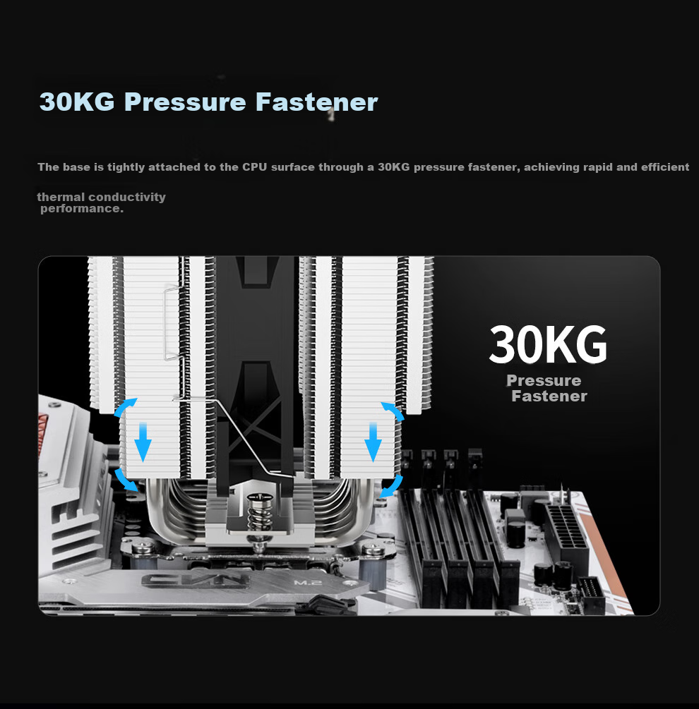 Кулер для процессора Segotep Fengzun 6 Pro, двухбашенный, воздушное охлаждение, 6 тепловых трубок, ARGB подсветка, прямое касание, совместимость с AMD/AM5/Intel