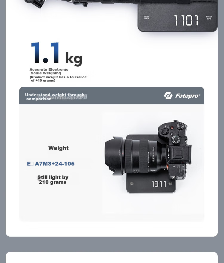 Штатив Fotopro LITE VIDEO с флип-замками, регулируемый монопод, металлическая гидравлическая головка, для видеосъемки, фотографии, беззеркальных камер, из углеродного волокна