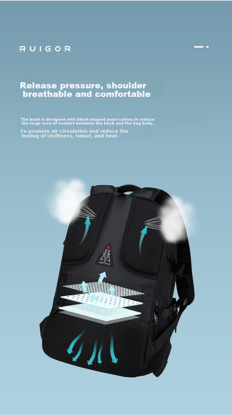 Рюкзак Ruige Swiss Army Knife Business Commute, для ноутбука 15.6 дюймов, черный