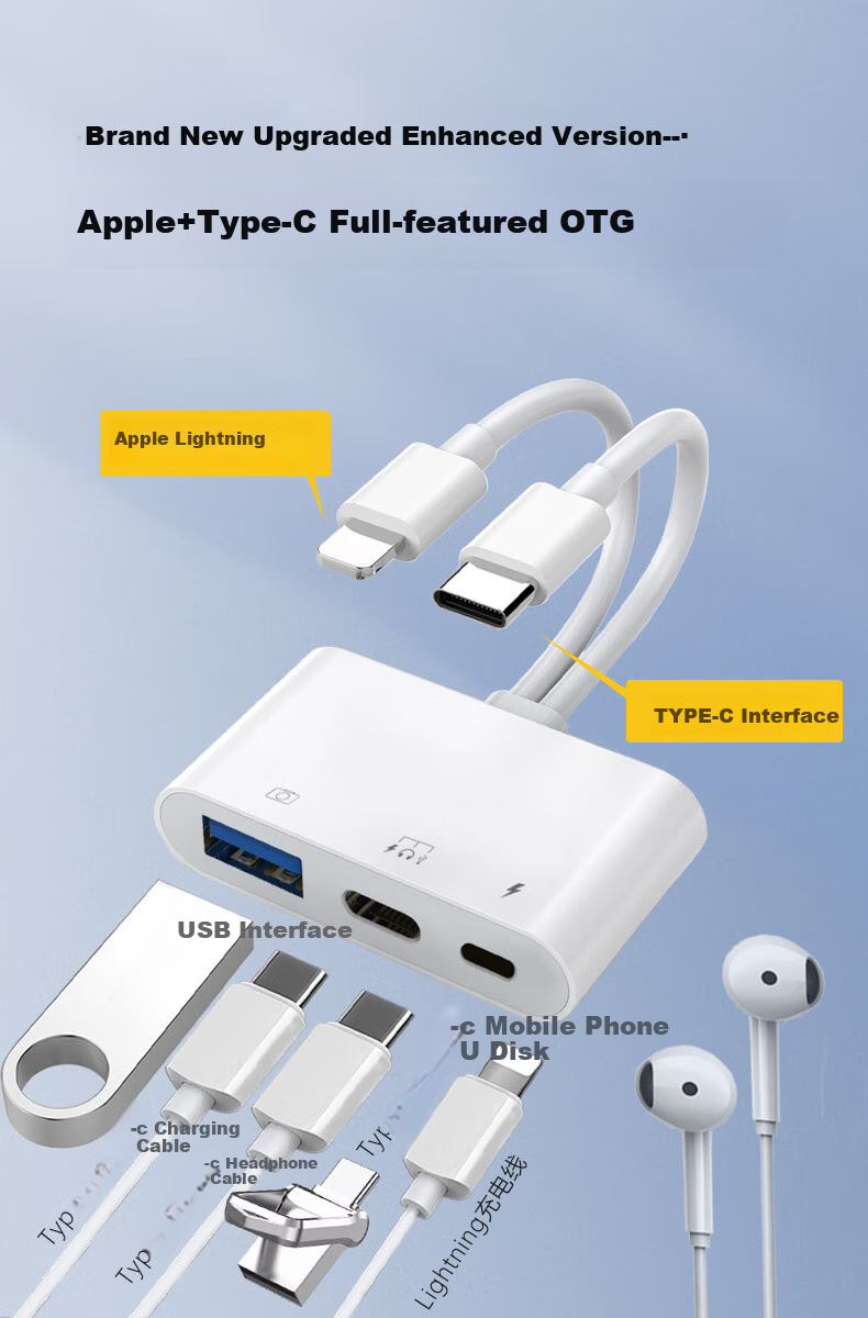 Адаптер-конвертер JOWOYE для Apple, Samsung, iPad/iPhone 13/14/15/16/17, для компьютера, USB-накопителя, клавиатуры, мыши, кабель-адаптер OTG для Android Type-C