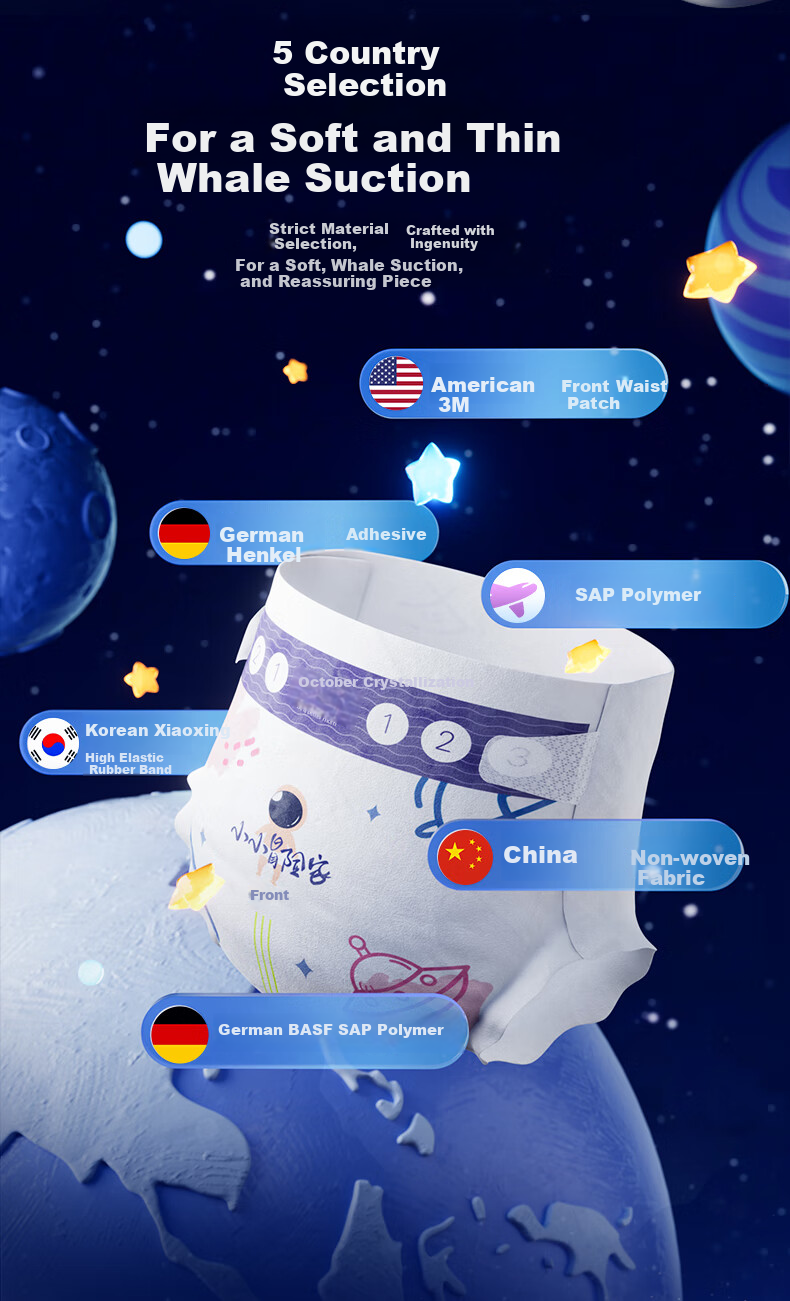 Подгузники Shiyuejiejing Little Explorer, для новорожденных, ультрамягкие, мини-упаковка, размер NB, 34 шт.