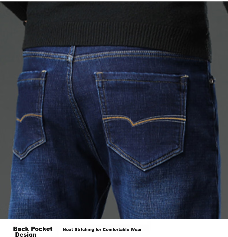 Джинсы мужские Jeanswest, модель 2025 Осень-Зима, свободный прямой крой, корейский стиль, комфортные, модные, универсальные брюки, синие, размер 30