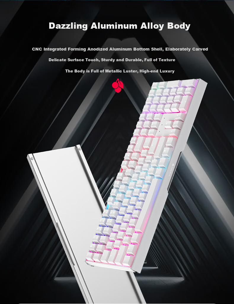 Механическая клавиатура CHERRY MX3.0S, игровая, офисная, проводная, 108 клавиш, алюминиевый корпус, белая