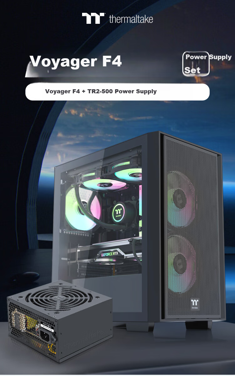 Корпус Thermaltake Challenger F4 с блоком питания 400 Вт, черный, mATX/Mini-ITX