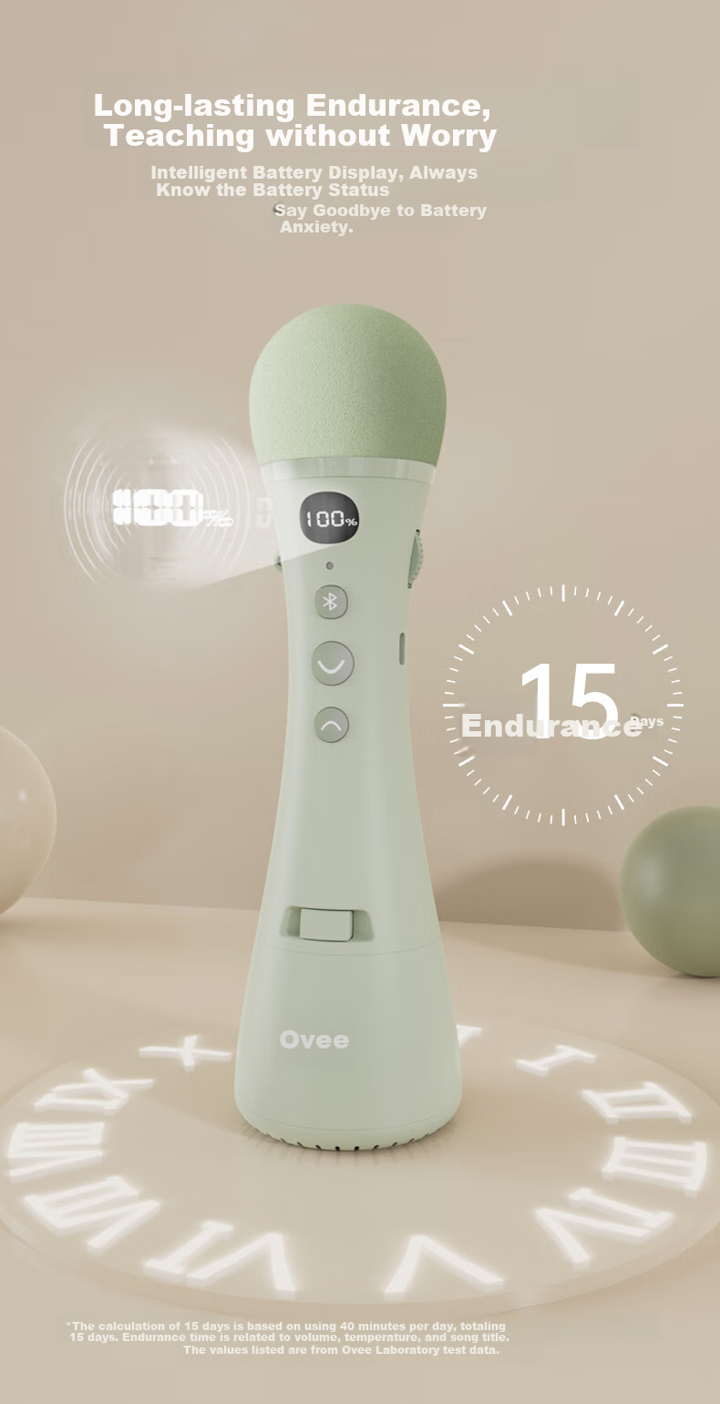 Беспроводной микрофон Oubai Z10 Mint Green, портативный, для учителей, туров, караоке, выступлений, с функцией перелистывания страниц