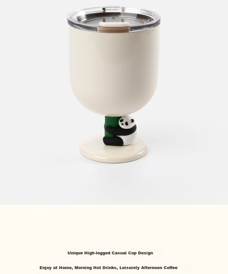 Термокружка tbh Panda Boom High-Foot Portable Cup, 325 мл, с крышкой