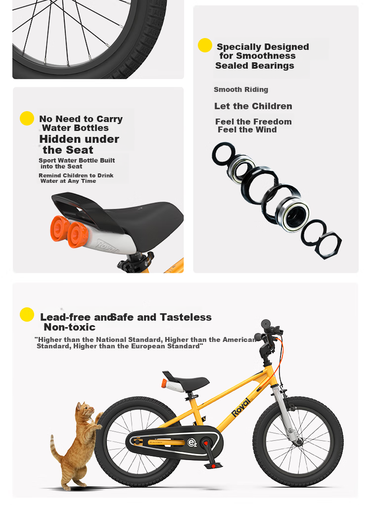 Детский велосипед RoyalBaby Easy-Ride Performance 18 дюймов, серебристый