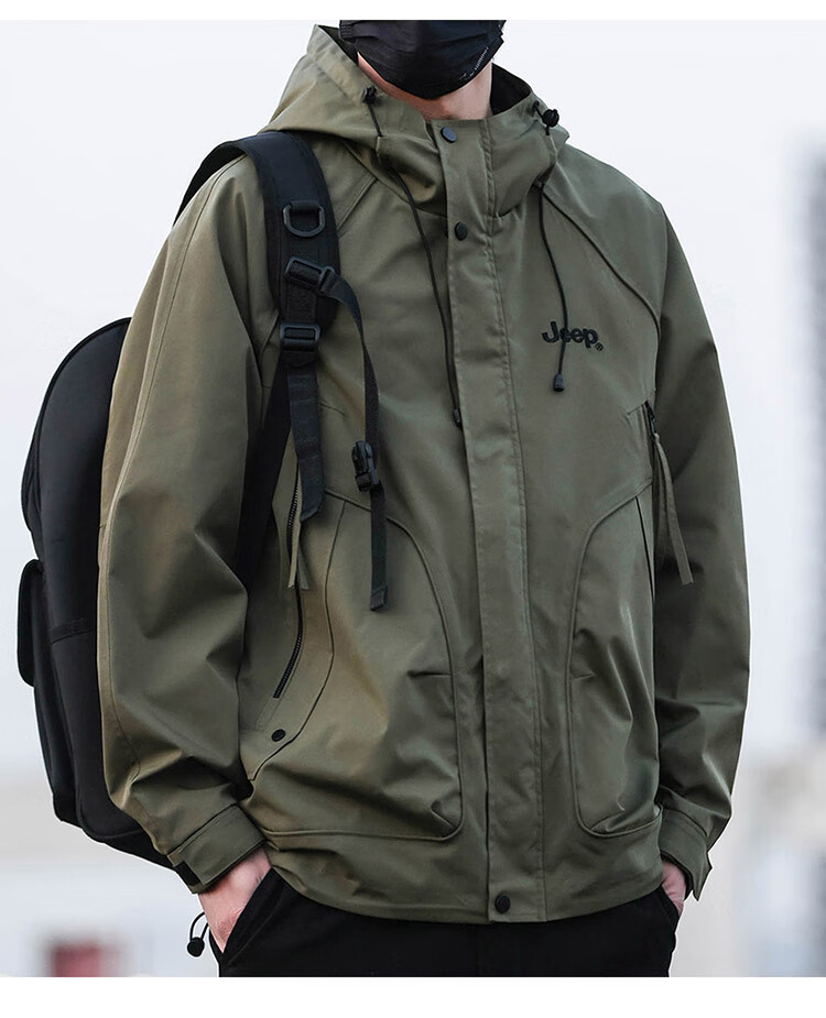 Тактическая куртка JEEP мужская, демисезонная, цвет: зеленый (Army Green), размер 4XL