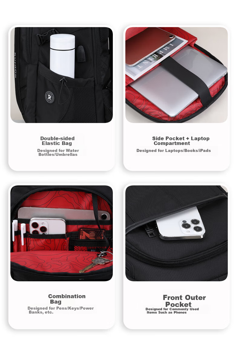 Рюкзак Ruige Swiss Army Knife Business Commute, для ноутбука 15.6 дюймов, черный
