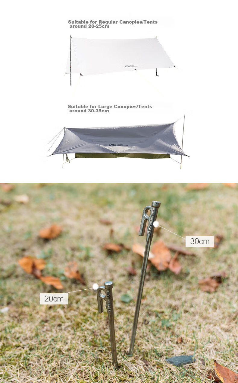 Колышек для палатки MOBIGARDEN NX20672043, стальной, 20 см, серый