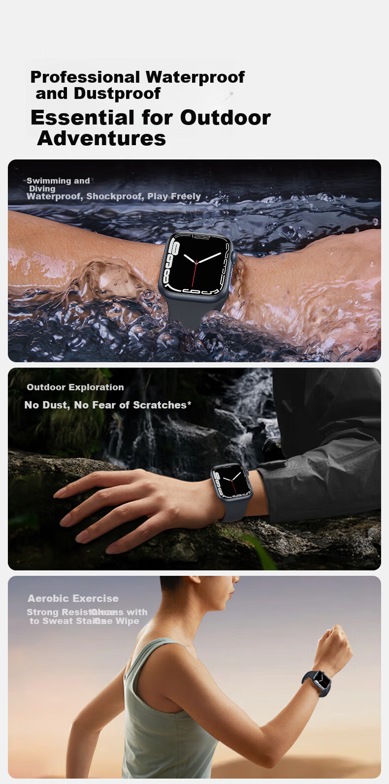 Защитная пленка SmartDevil для Apple Watch Series 9/8/7 45мм, противоударная, антибликовая, гидрофобная, 1 шт.