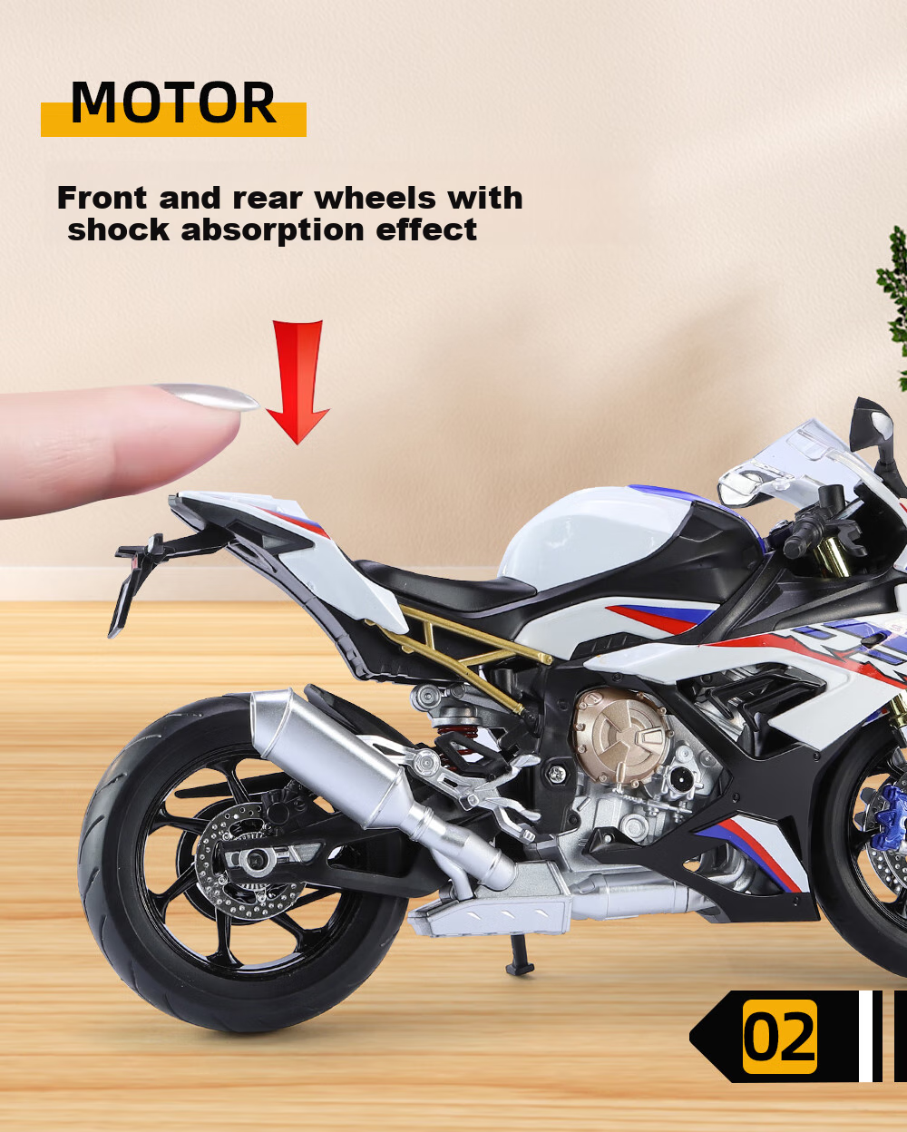 Модель мотоцикла Chiyumoxing 1:9, BMW S1000RR, литая модель из сплава, игрушечный мотоцикл для мальчиков, подарок на День святого Валентина