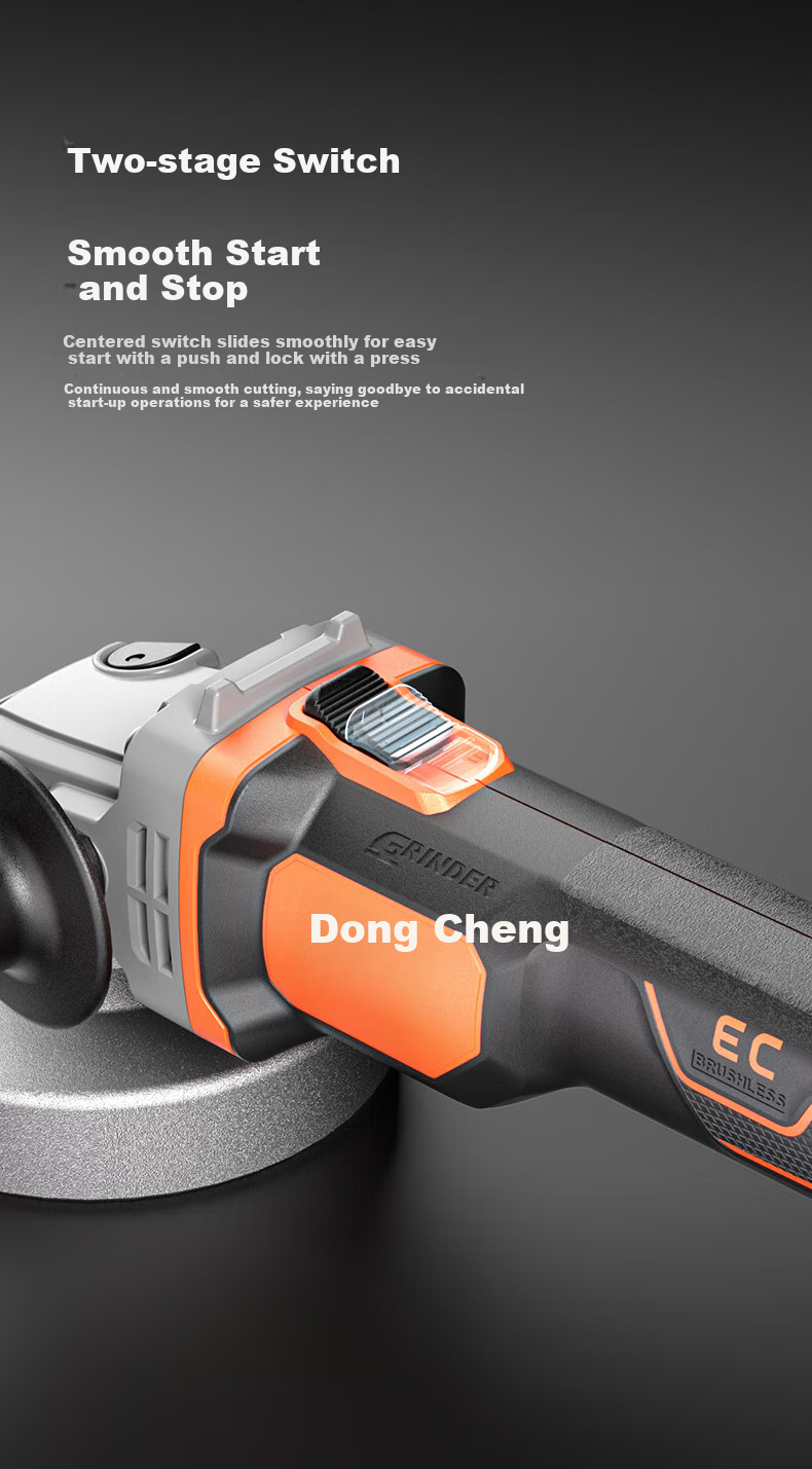 Угловая шлифмашина (болгарка) Dongcheng 20В, бесщеточная, 4.0 Ач, DCSM07-100BDM