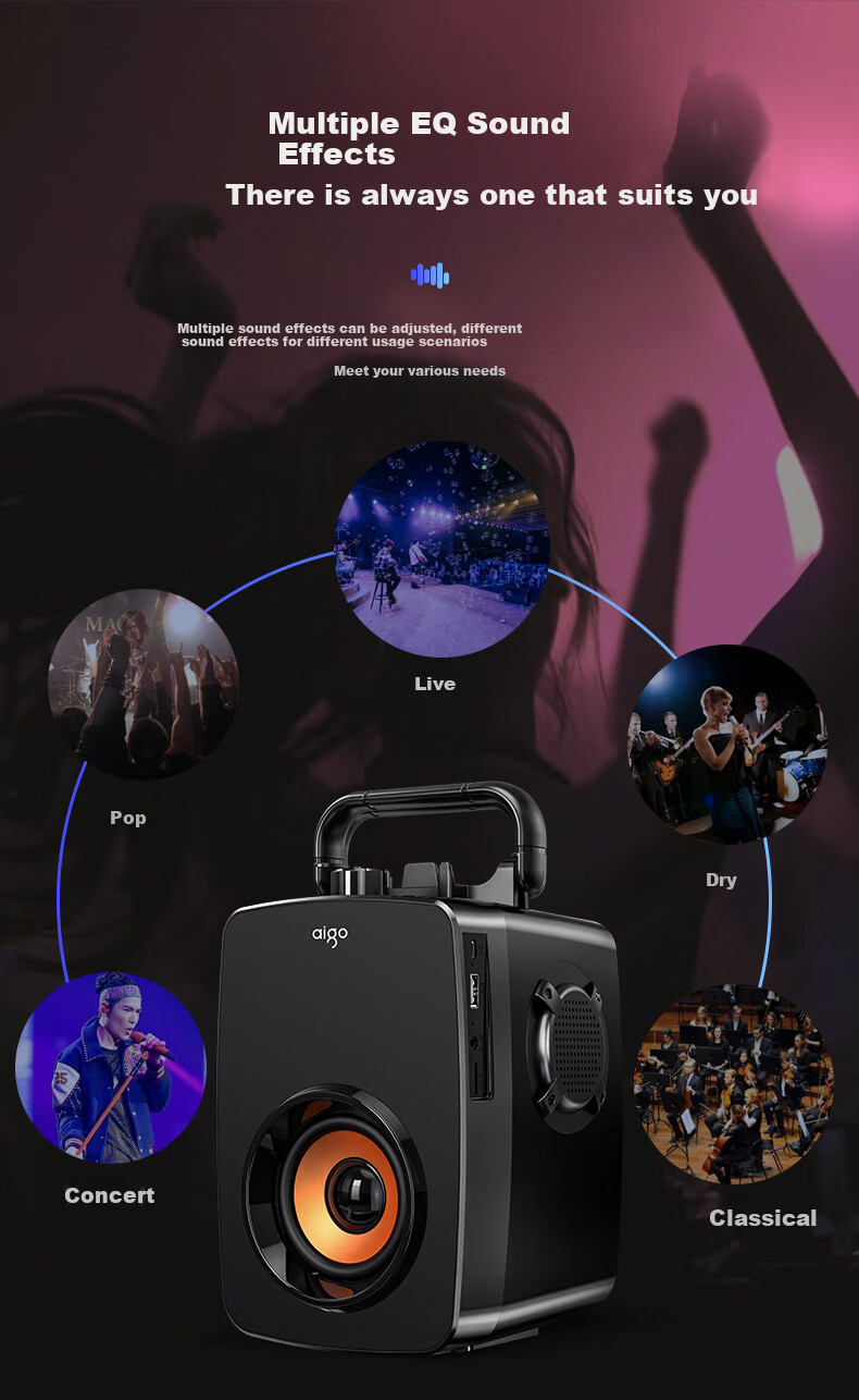 Портативная Bluetooth-колонка Aigo T115 Premium Edition, мощная, уличная, с ручным управлением, малый домашний сабвуфер, плеер