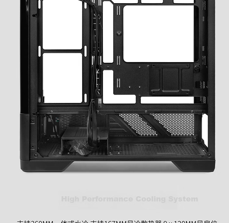 Компьютерный корпус VALKYRIE VK03-M BLACK M-ATX, с поддержкой водяного охлаждения 360 мм, сенсорным экраном 6.2 дюйма, изогнутым стеклом и панорамным обзором 270°