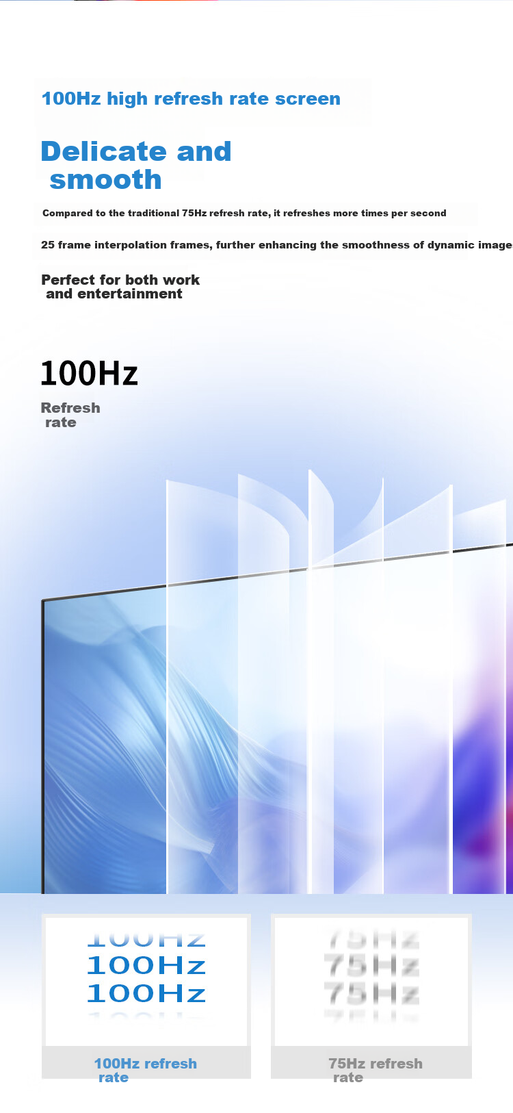 Монитор HPC HH24FI, 23.8 дюйма, IPS, Full HD (1920x1080), 100 Гц, 99% sRGB, без мерцания, узкая рамка, черный