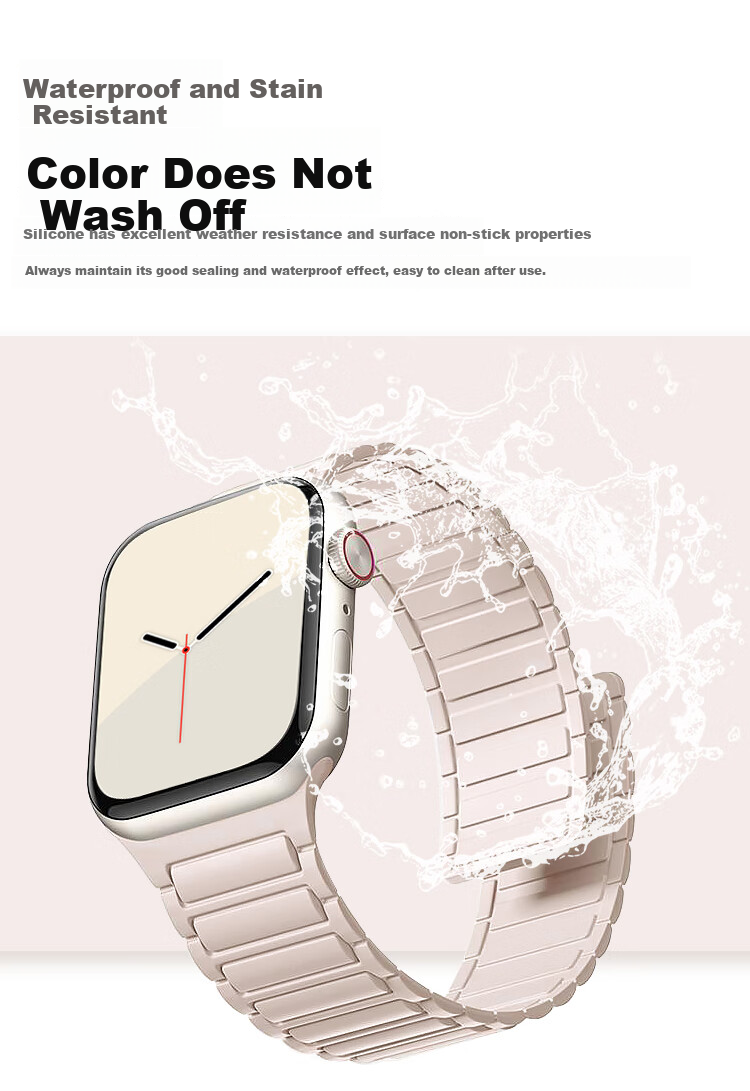 Ремешок MSSM для Apple Watch S11/S10, силиконовый, с магнитным креплением, спортивный, цвет "Звездная пыль"