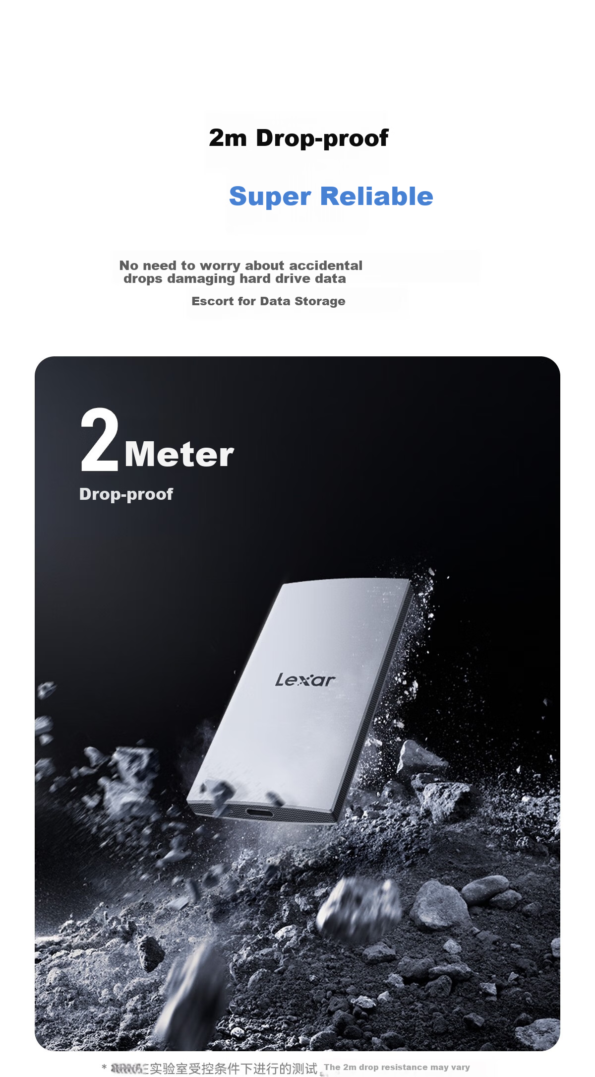 Портативный SSD-накопитель Lexar ES3, 2 ТБ, Type-C, USB 3.2, скорость чтения 1050 МБ/с, совместим с телефонами и ноутбуками, легкое расширение