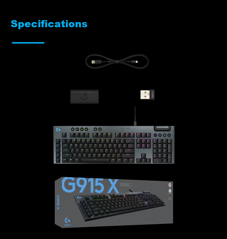 Игровая клавиатура G G915 X Low Profile Wired Gaming Keyboard (Black-T)