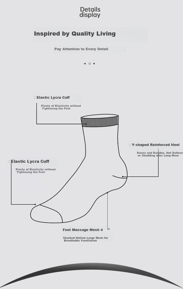 Мужские носки THREEGUN Touch Series, 5 пар, из 100% хлопка, антибактериальные, средняя высота, с массажем стопы, размер one-size-fits-all, цвет Classic Yahei
