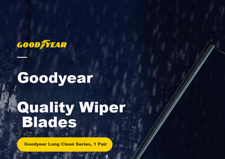 Комплект каркасных щеток стеклоочистителя Goodyear для Xiaopeng G3 / G3i (2019-2024), 550/475 мм, бесшумные, резиновая полоса, автомобильные аксессуары