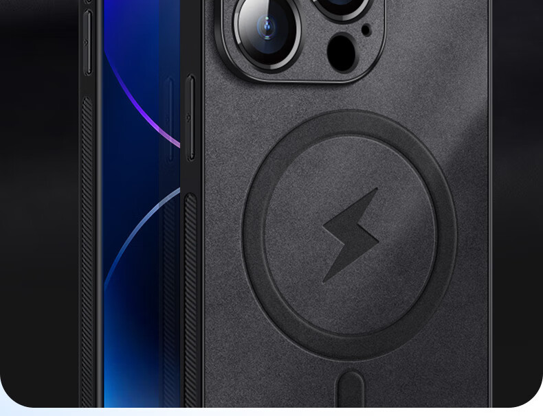 Чехол-накладка Shangsu для Apple iPhone 14 Pro Max, черный, из натуральной кожи, с магнитной застежкой