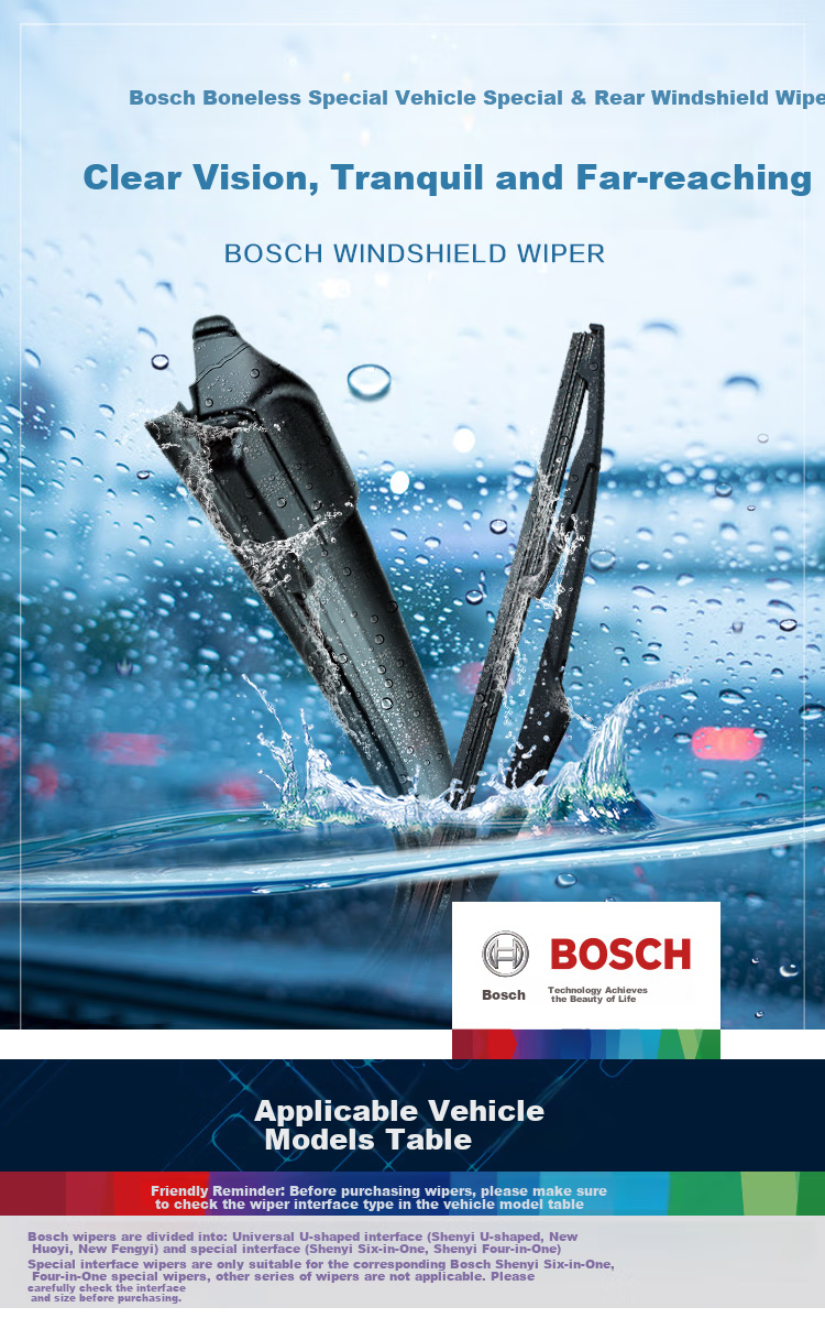Комплект дворников BOSCH для Nissan Tiida, передние и задние, бескаркасные, 74.5 см