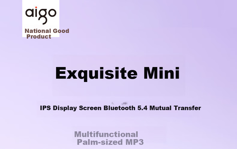 MP3/MP4 плеер Aigo 805e, 2-дюймовый сенсорный экран, Bluetooth 5.4, HIFI звук, 8 ГБ, черный