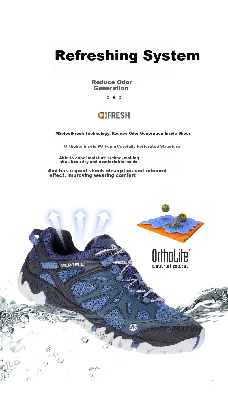 Мужские кроссовки Merrell OUT BLAZE Breathable Stream-Tracking Non-Slip Casual Shoes, Черные, Размер 42