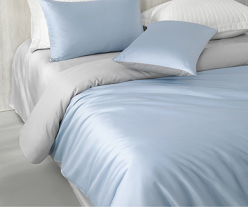 Комплект постельного белья Shuixingjiafang, 100% хлопок, сатин, 1.5-спальный, голубой
