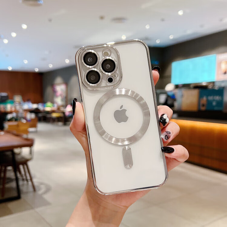 Чехол для iPhone 16 Pro ZHIWEISHI, противоударный, с защитой объектива, прозрачный, ультратонкий, с магнитом, графитовый черный
