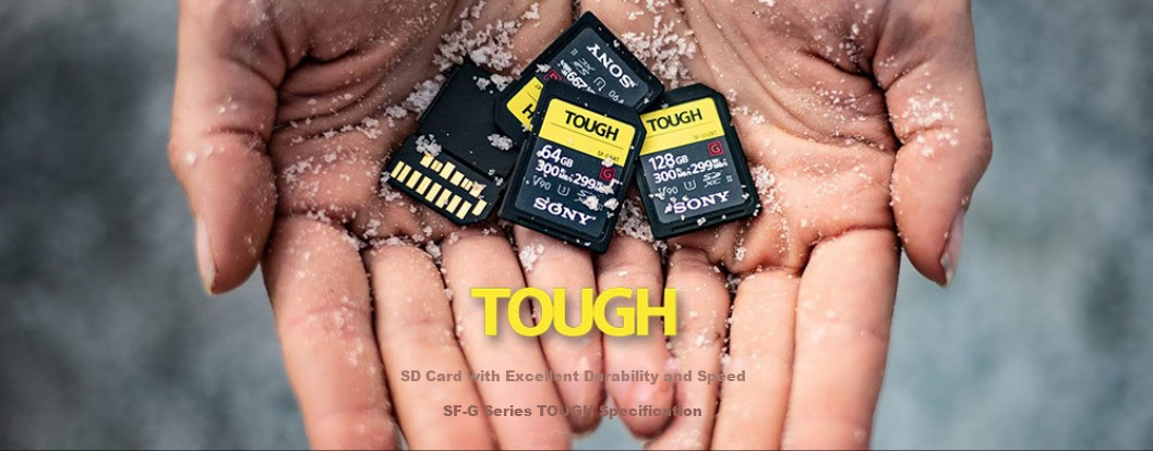 Карта памяти SONY SF-G64T/T1 SF-G Series TOUGH, 64 ГБ, SDXC, Class 10, U3, V90, скорость чтения 300 МБ/с, скорость записи 299 МБ/с