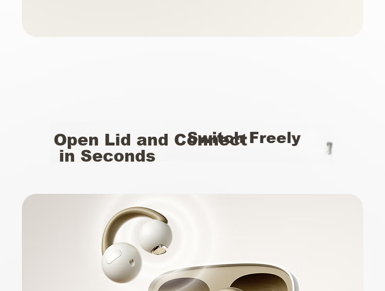 Беспроводные наушники IKF Pet Clip True Wireless Bluetooth, с костной проводимостью, Hi-Fi звук, долгая батарея, для спорта и студентов, совместимы с Xiaomi и Huawei, цвет "Облачный камень" (белый)