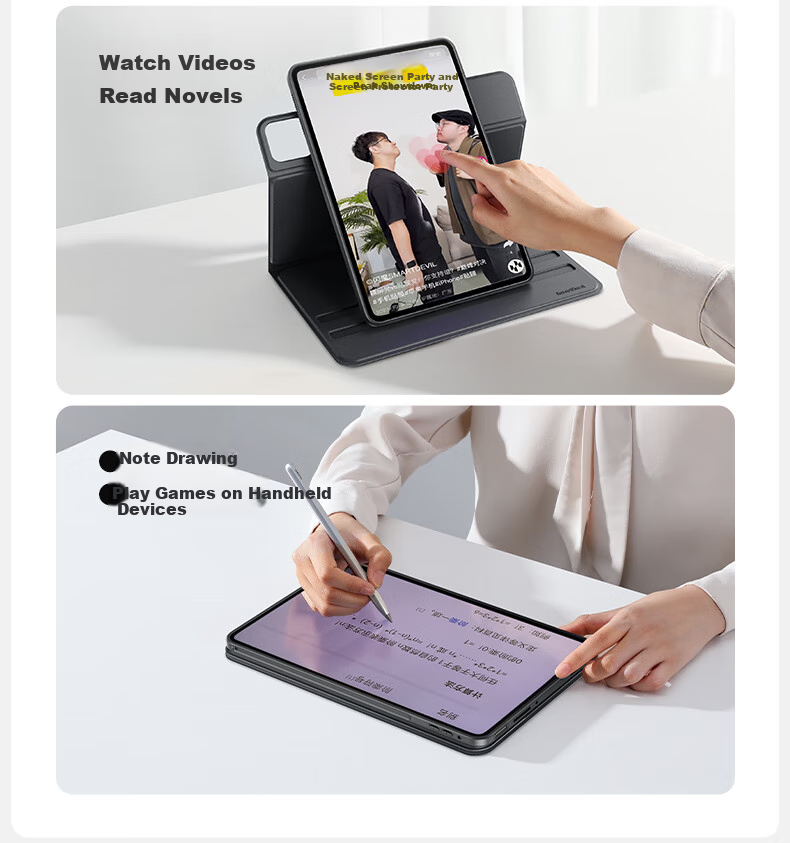 Чехол-книжка Shanmo для Xiaomi Pad 7/7 Pro, 11.2 дюйма, противоударный, силиконовый, черный