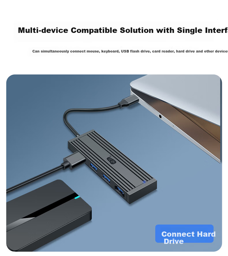 Универсальный Type-C хаб-адаптер Chuanyu с USB 3.0 и HDMI, совместим с MacBook, Huawei, iPad