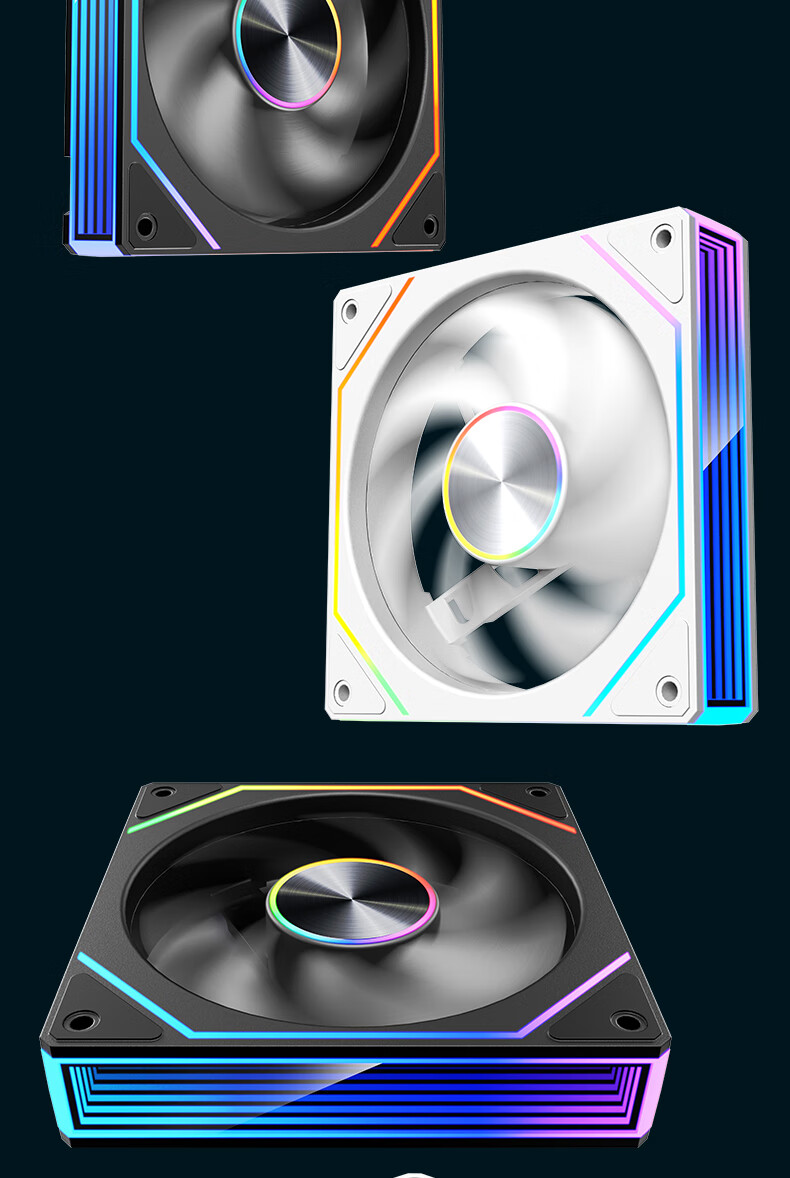 Компьютерный вентилятор Wanjia Lejing 8Pro ARGB, черный, антилистовой, 12 см с RGB-синхронизацией, 5V 3-pin ARGB PWM