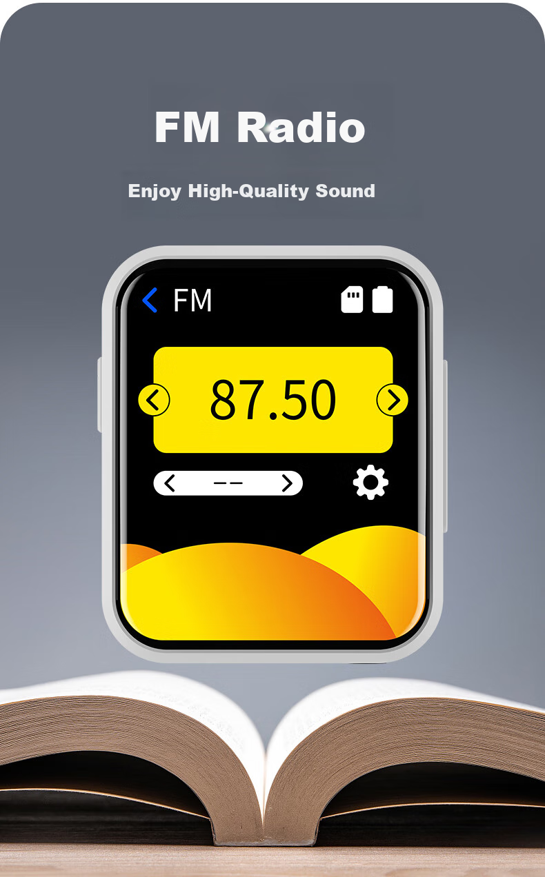 MP3/MP4 плеер Aigo 805e, 2-дюймовый сенсорный экран, Bluetooth 5.4, HIFI звук, 8 ГБ, черный