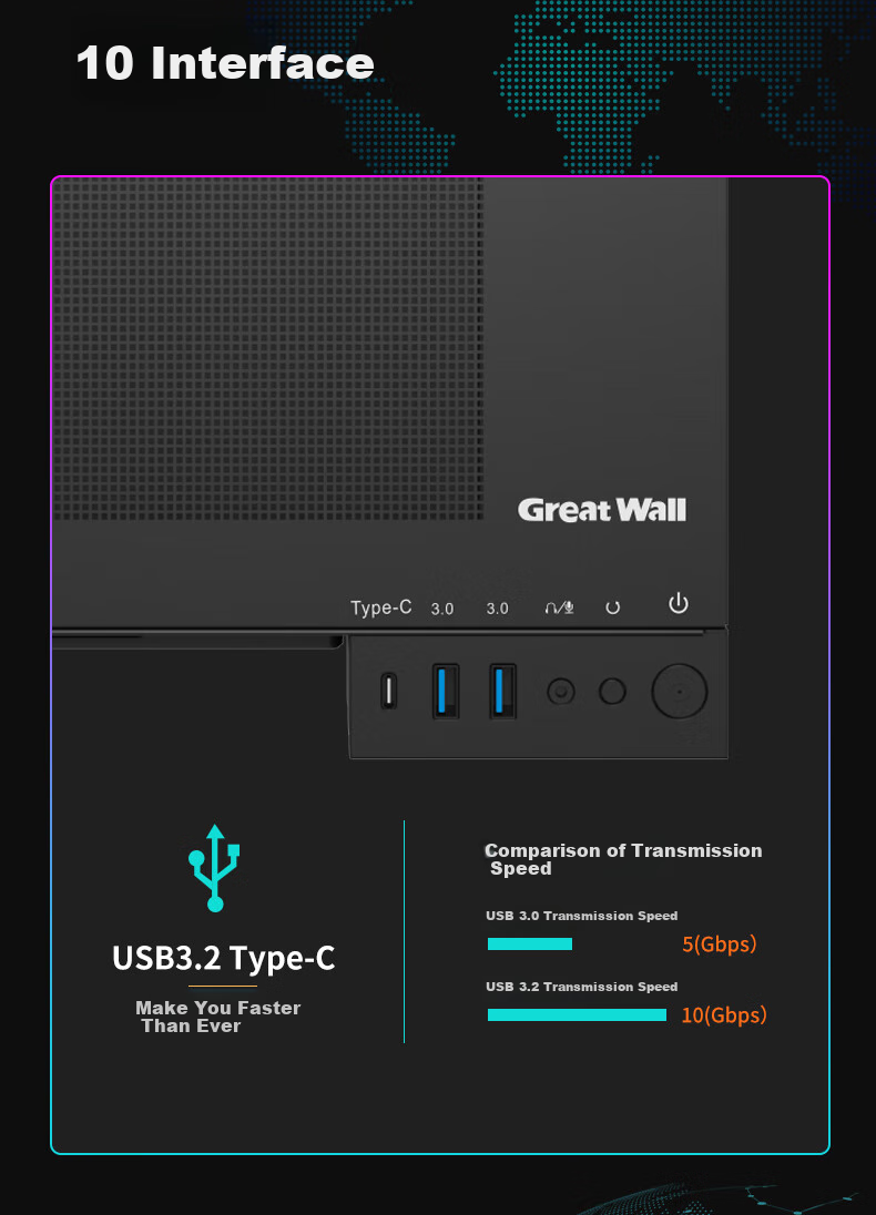 Корпус для ПК Great Wall Black Box 09 AI Case, Full Tower, Черный