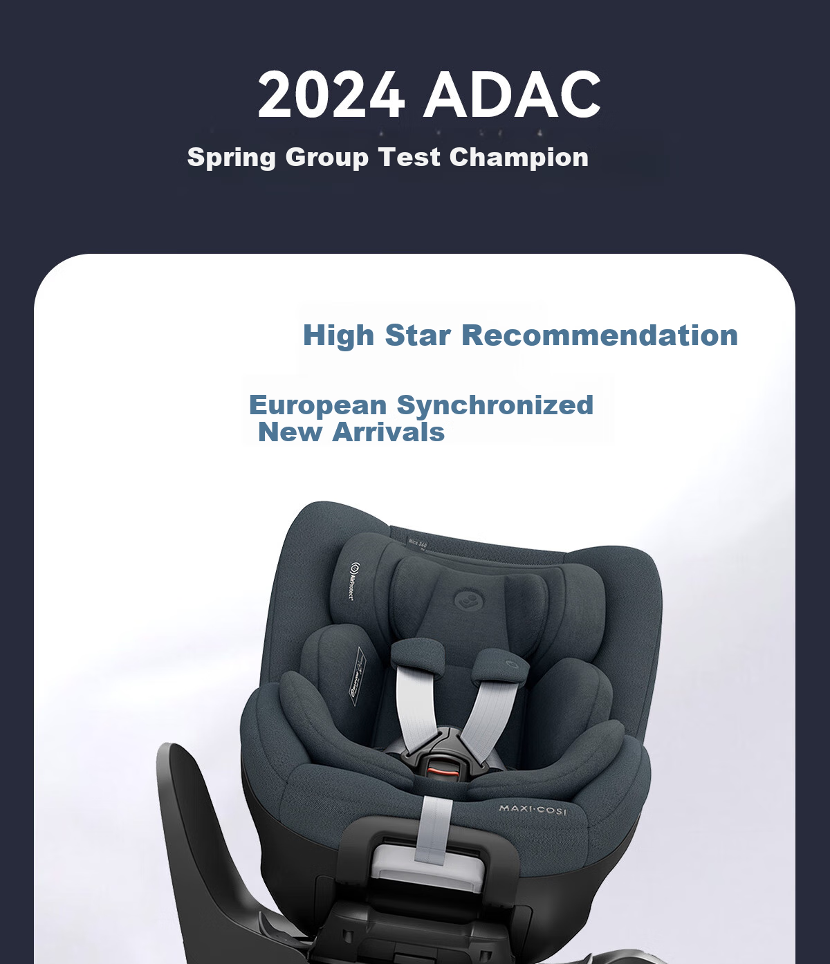 Автокресло Maxi-Cosi Mica360Pro для детей от 0 до 4 лет, сертифицированное i-Size, одобренное ADAC, с вращением на 360 градусов, цвет графитовый серый